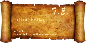 Teller Erika névjegykártya